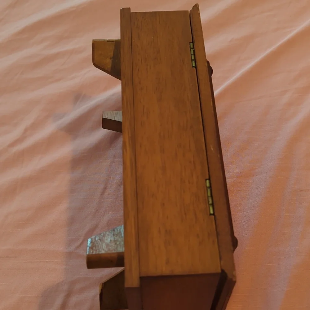 Vintage S. Sper Bijou Wooden Jewelry Box with Family Crest